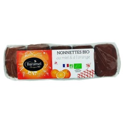Nonnettes miel (30%) et orange Bio, rouleau de 5 gâteaux - 160g