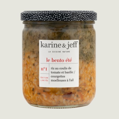 Le bento été n°1 : Riz au coulis de tomate et basilic / courgettes moelleuses à l’ail