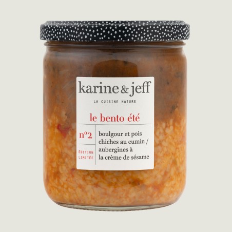 Le bento été n°2 : Boulgour et pois chiches au cumin / aubergines à la crème de sésame