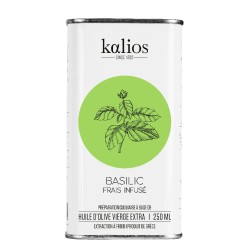 Huile d'olive infusée basilic 250ml - bidon