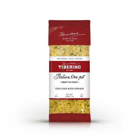 Couscous avec Spinaci e Pomodori Secchi - Couscous italien bientôt de cuisine avec condimento - 2 portions