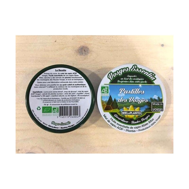 Pastilles des Vosges : Sapin (HE), Miel de sapin, Plantes - 70 g