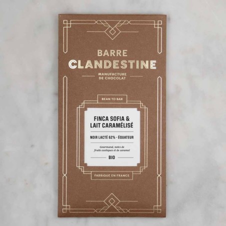 Tablette de Chocolat au lait 62%, au lait caramélisé, Équateur, bean to bar