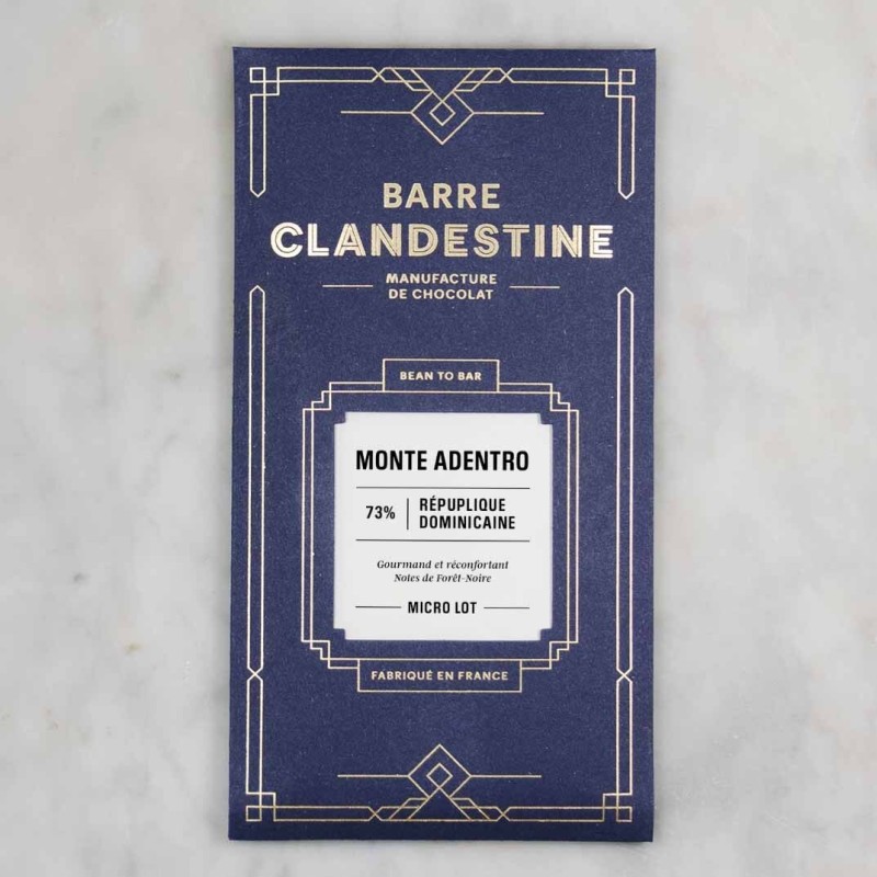 Tablette de chocolat noir 73%, Monte Adentro, République Dominicaine, bean to bar