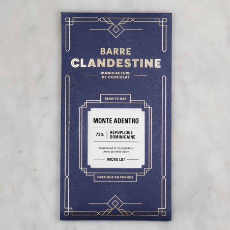 Tablette de chocolat noir 73%, Monte Adentro, République Dominicaine, bean to bar