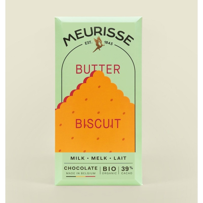 Chocolat au lait bio et biscuit au beurre (100g)